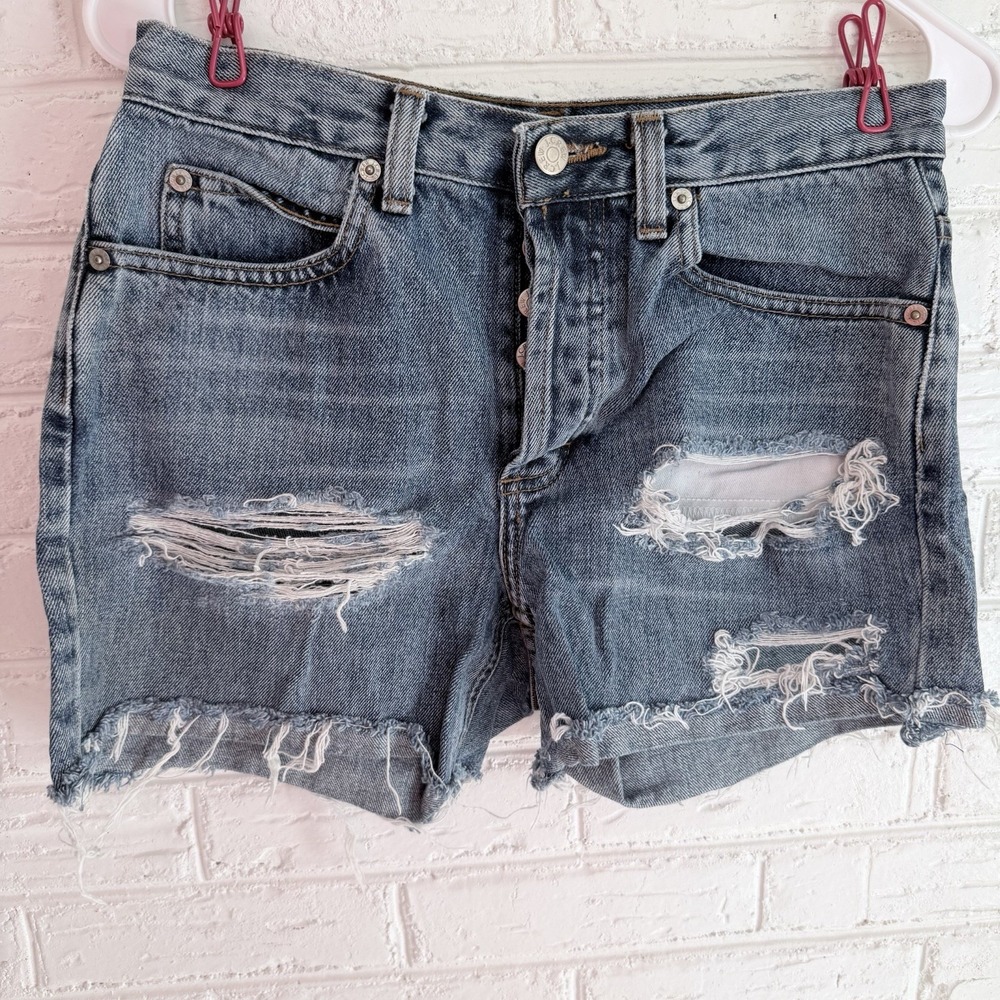 J. Crew Denim Jean Shorts Womens Size‎ 4/30 Mid Rise 100% Cotton Distressed